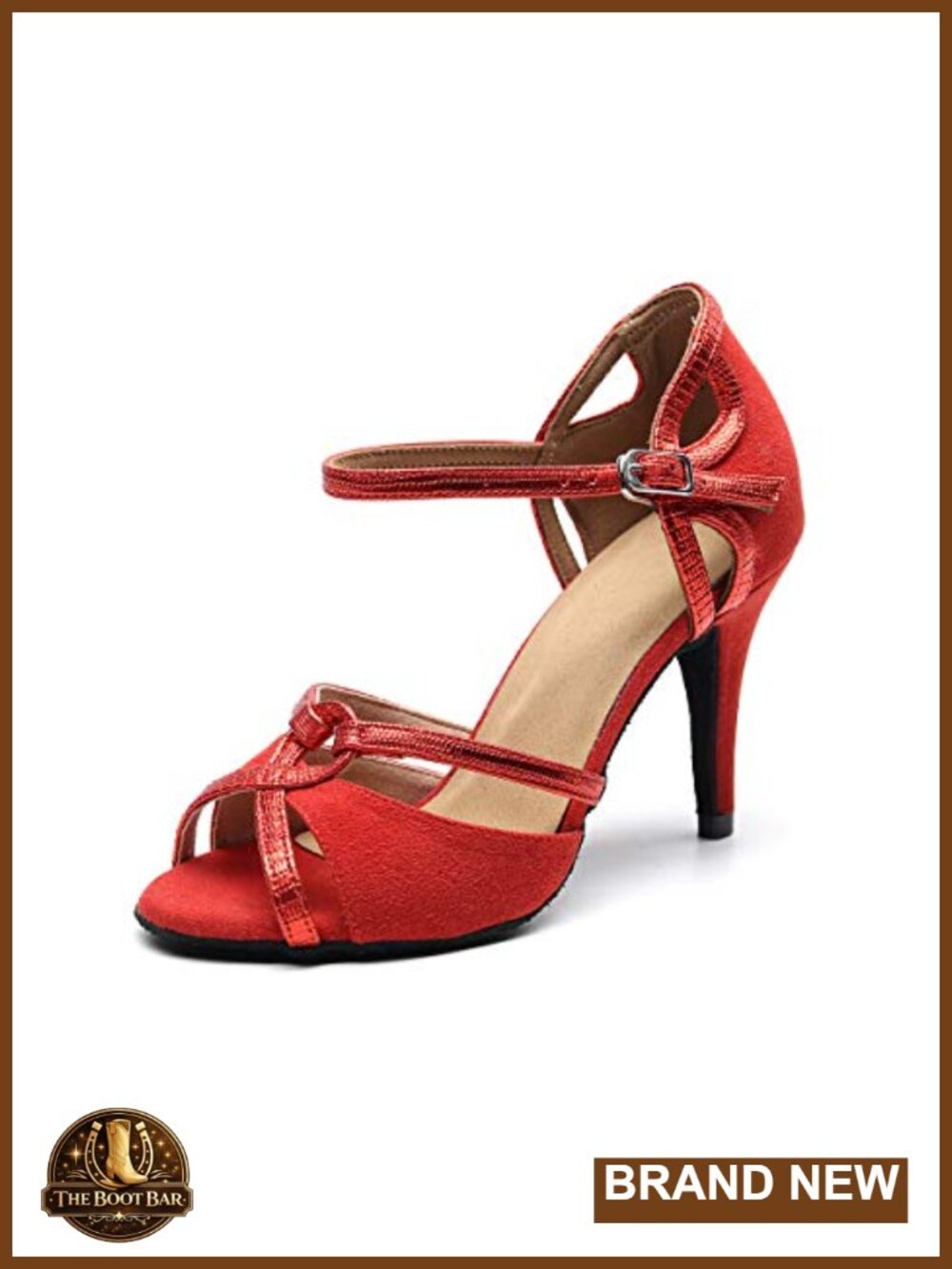 Professional Latin Dance Shoes Satin Salsa Ballroom Tango Heels 3.5 inch